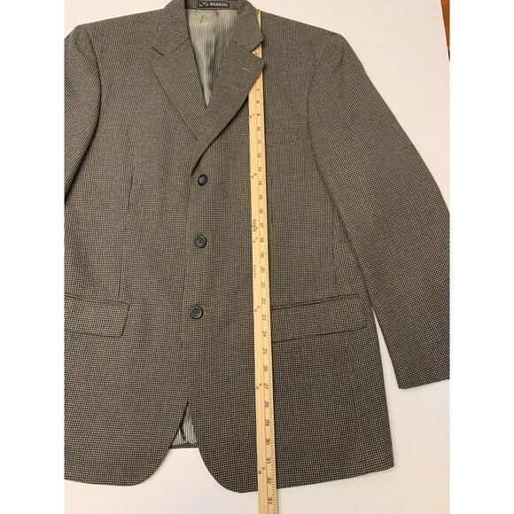 Mazzoni Tweed Blazer Mens 40R Houndstooth Gray Jacket Sportcoat - Picture 6 of 14